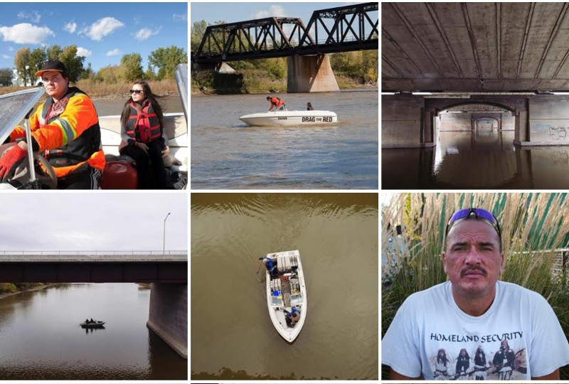 Drag the Red, de gauche à droite&nbsp;: Kyle Kematch, Kayleen MacKay et Melvin Pangman. Photographes&nbsp;: Karen Asher (1,2,6), Mark Reimer (3,4,5). Capture d’écran de la page Instagram What Brings Us Here.