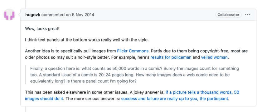 Commentaire posté par Hugo VK le 6 novembre 2014. Voir la discussion.