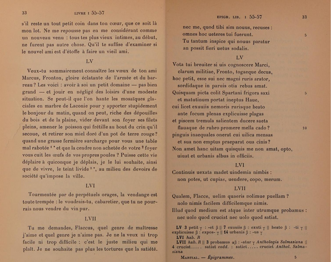 Martial, Épigrammes, t. I, ed.&nbsp;H.J. Izaac, Les Belles Lettres, Paris, 1930, p.&nbsp;33